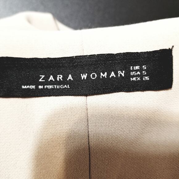 ZARA Vest Woman's Asymmetric Beige Tie Waist Closure Draped Front Layer Size S - Picture 12 of 14